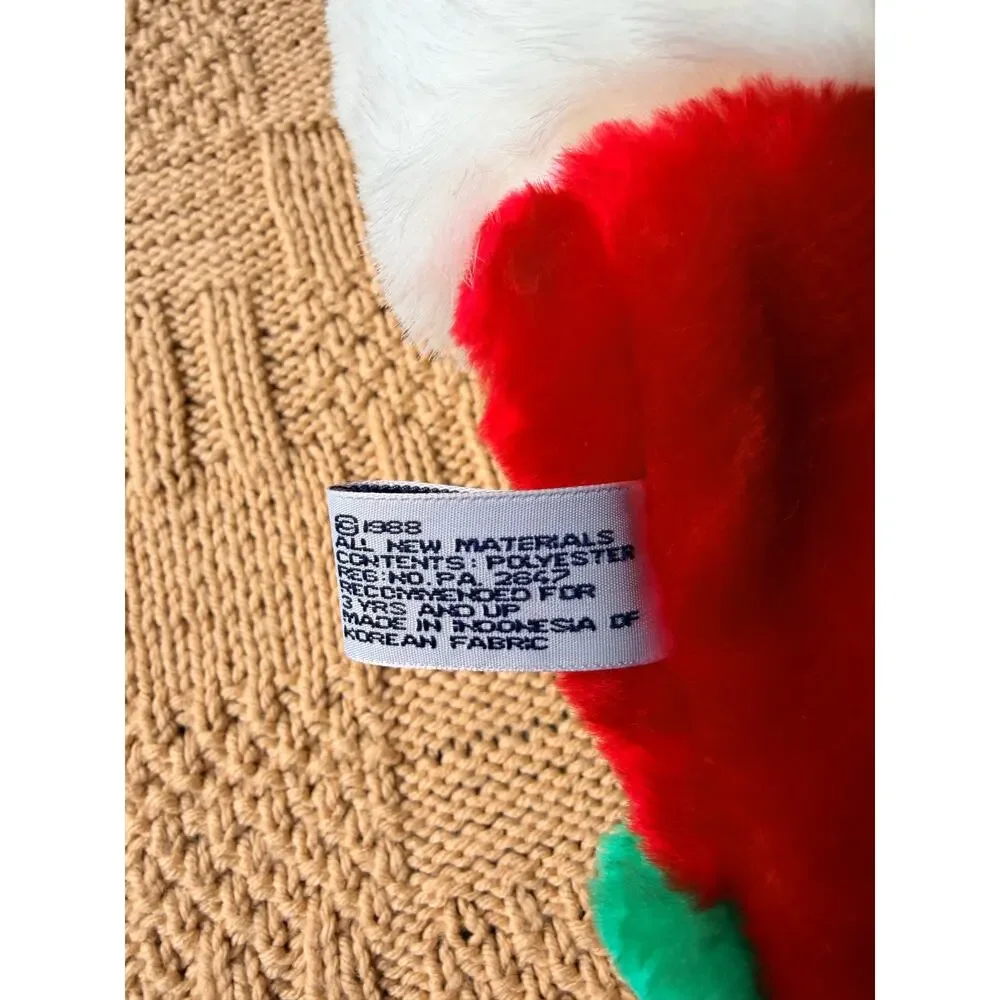 Vintage 1988 Large Christmas Stocking w/ Plush Dalmatian Puppy - New Without Tag